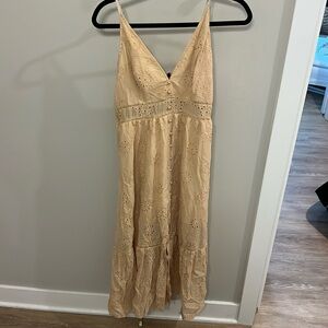 Simplee Apparel Cream Lace Maxi Dress